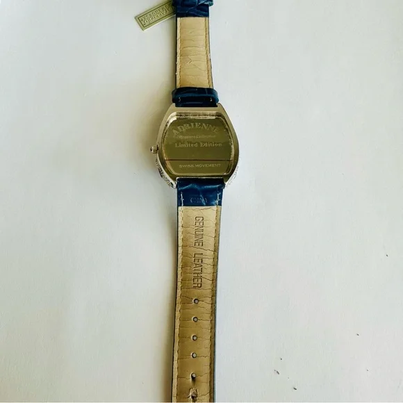 Elegant Blue Leather Strap Watch with Crystal Accents - Picture 7 of 7